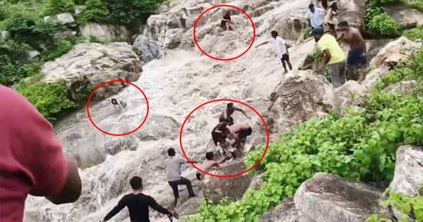 गया के लंगूराही वाटरफॉल में अचानक आया सैलाब, तेज बहाव में बहते-बहते बचीं 6 लड़कियां, देखें VIRAL VIDEO