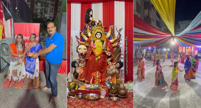 सागर प्रीमियम टावर फेस 1 में नवरात्रि की तीसरे दिन की भव्य धूम, रहवासियों ने की मां चन्द्रघण्टा की आराधना की