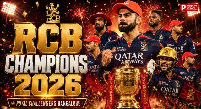 लगातार दूसरी बार चैंपियन बनी RCB, गुजरात को 5 विकेट से हराया; कोहली ने नाबाद 75 रन बनाए
