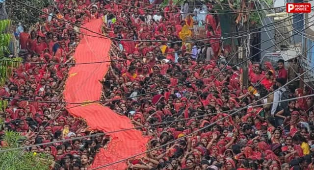 सीहोर: 151 मीटर लंबी चुनरी में झलकी भक्तों की अटूट आस्था, 14 वर्षों से जारी है परंपरा