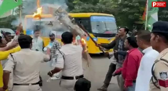 मध्यप्रदेश से हरदीप पुरी को राज्यसभा भेजने पर कांग्रेस का विरोध, भोपाल में फूंका पुतला