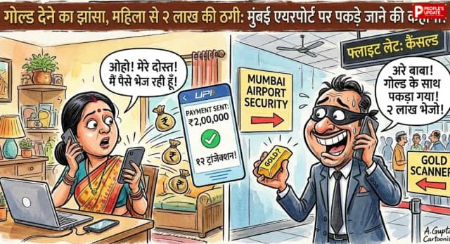सोना देने का लालच देकर महिला से 2 लाख की ठगी, 12 ट्रांजेक्शन में खाते से निकले रुपये