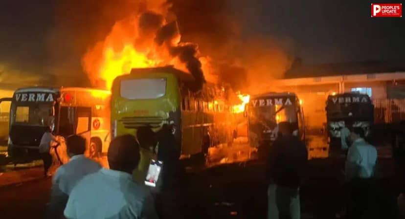 भोपाल: ISBT बस स्टैंड पर लगी भीषण आग, 3 से 4 बसें जलकर खाक