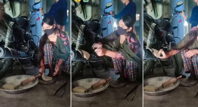 बाइक के साइलेंसर को बना डाला चूल्हा 