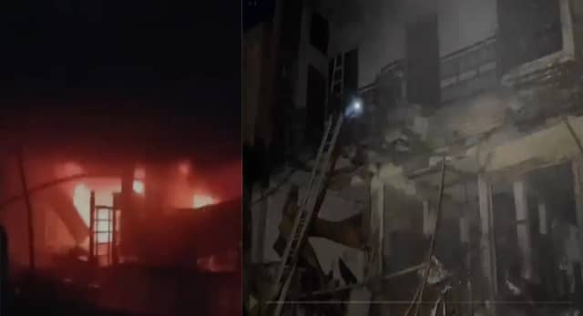 तीन मंजिला मकान जलकर खाक, नींद में ही महिला की मौत; 80 लाख से ज्यादा का नुकसान