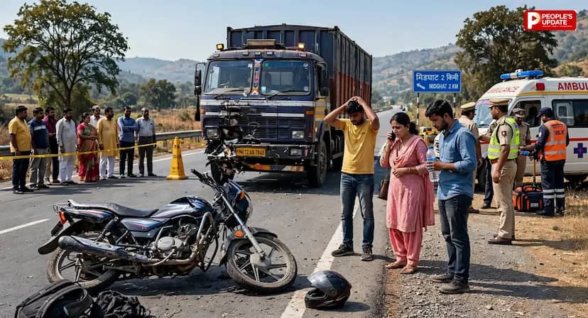 बुधनी के मिडघाट में तेज रफ्तार ट्रक ने बाइक को रौंदा, युवक की मौत, दो साथी घायल