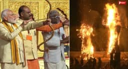 PM मोदी ने बताए देश के 3 दुश्मन, दशहरे पर रावण दहन के बाद दिया एकजुटता का संदेश