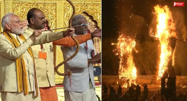 PM मोदी ने बताए देश के 3 दुश्मन, दशहरे पर रावण दहन के बाद दिया एकजुटता का संदेश