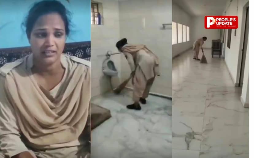 जांजगीर में महिला आरक्षक का सफाई करते VIDEO वायरल, RI पर गंभीर आरोप,ASP ने मांगा जवाब
