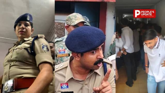 दुर्ग थाने के अंदर बवाल भाजयुमो का महिला पुलिसकर्मी पर थप्पड़ मारने का आरोप, कार्रवाई की मांग पर अड़े कार्यकर्ता 