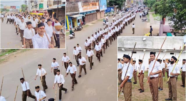 गुना में राष्ट्रभक्ति का उत्सव, आरएसएस के शताब्दी वर्ष में निकला भव्य पथ संचलन, ‘भारत माता की जय’ के नारों से गूंजीं गलियां