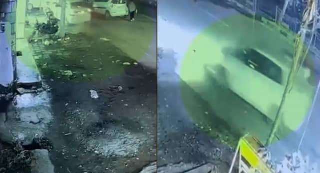 यमुनानगर के रेलवे रोड पर पुलिस लोगो लगी कार का तांडव, कई वाहनों को रौंदा
