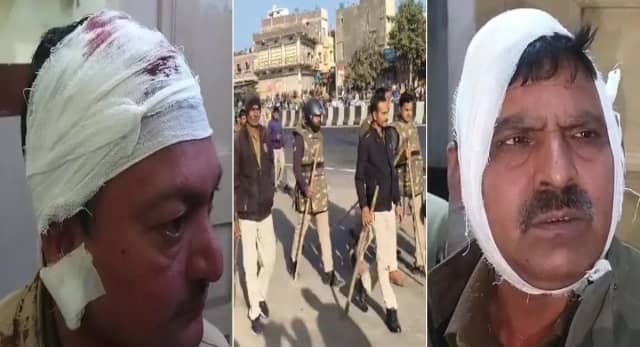 NH-46 पर पुलिस को दौड़ा-दौड़ा कर पीटा, पथराव और लाठीचार्ज; आंखों में झोंकी मिर्ची