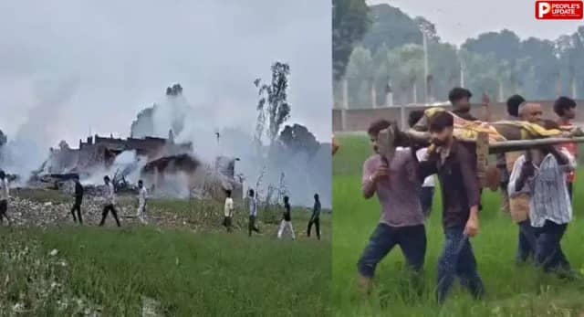 कौशांबी की पटाखा फैक्ट्री में भीषण धमाका, 2 बच्चों समेत 5 की मौत; कई मकान ढहे, 15 झुलसे