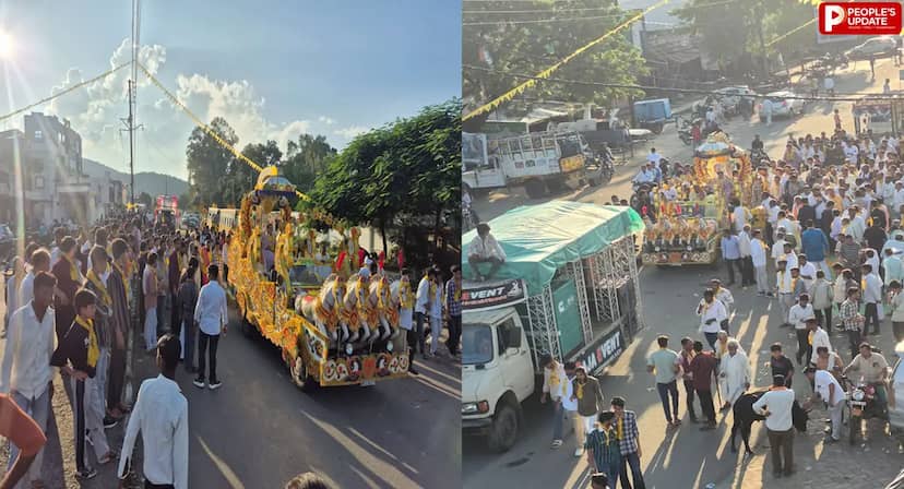 बाड़ी में राधाष्टमी पर निकला भव्य चल समारोह, राधा-कृष्ण के स्वरूपों ने मोहा मन