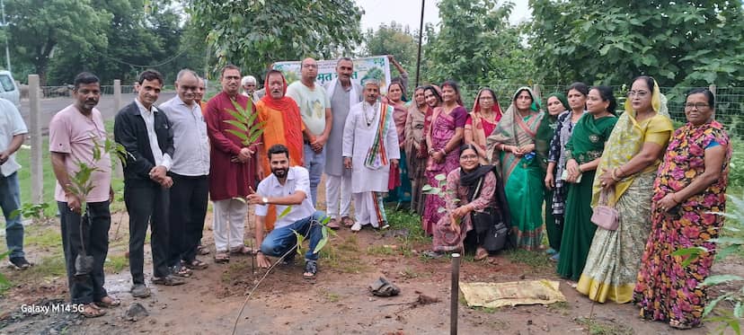 सोहागपुर में अमृत महाअभियान के तहत सर्व ब्राह्मण समाज ने रोपे 65 पौधे, महिलाओं की रही सहभागिता