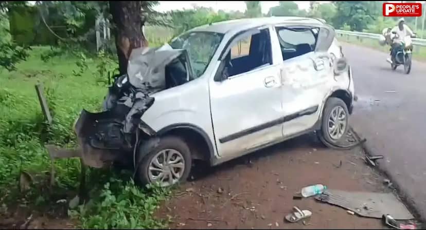 नागलवाड़ी दर्शन से लौट रहे यात्रियों की पेड़ से टकराई कार, 3 की मौत, 2 गंभीर रुप से घायल