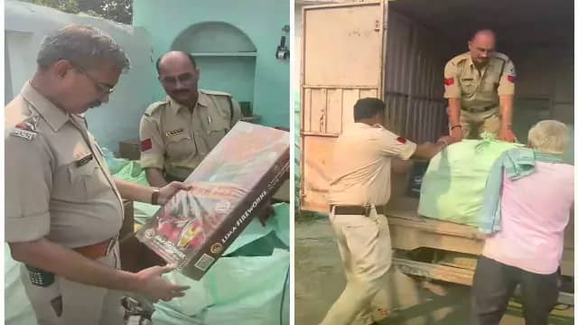 हरदा के रन्हाईकला में मकान से पटाखों का बड़ा स्टॉक जब्त, 9 बोरियां और 9 कार्टून बरामद