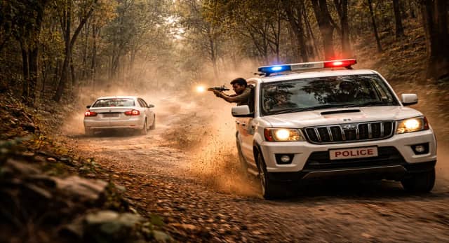 करीब आधे घंटे तक पुलिस और बदमाशों के बीच चूहा-बिल्ली का खेल