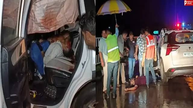 ट्रक में जा घुसी XUV के उड़े परखच्चे, 5 युवकों की मौत