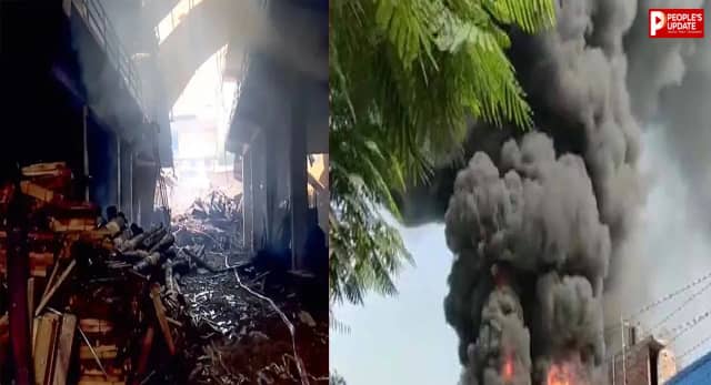 स्वरूप नगर में फैक्ट्री की आग का खौफनाक मंजर! जान बचाने के लिए घरों से कूदे लोग    
