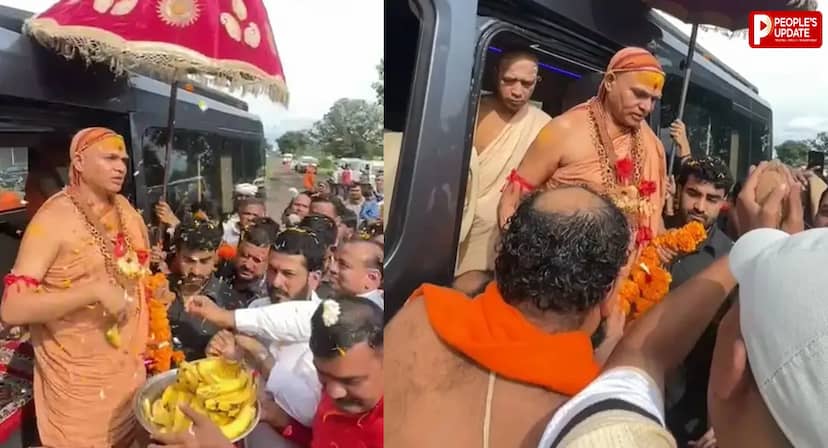 जगद्गुरु शंकराचार्य स्वामी अविमुक्तेश्वरानंद पहुंचे घंसौर, श्रद्धालुओं ने पुष्पमालाओं से किया स्वागत