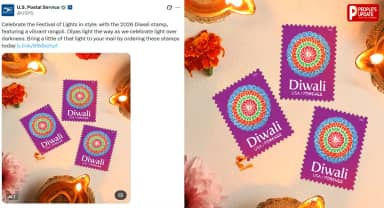 USPS Diwali Stamp 2026: अमेरिकी डाक टिकट पर चमकी भारतीय रंगोली, 10 साल बाद फिर दिवाली को मिला खास सम्मान; देखें PHOTO