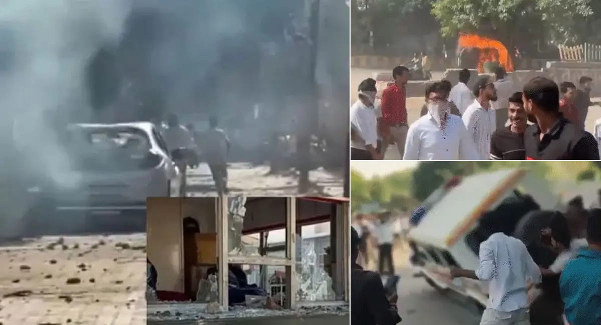 सैलरी बढ़ाने की मांग पर बवाल, गाड़ियों में लगाई आग