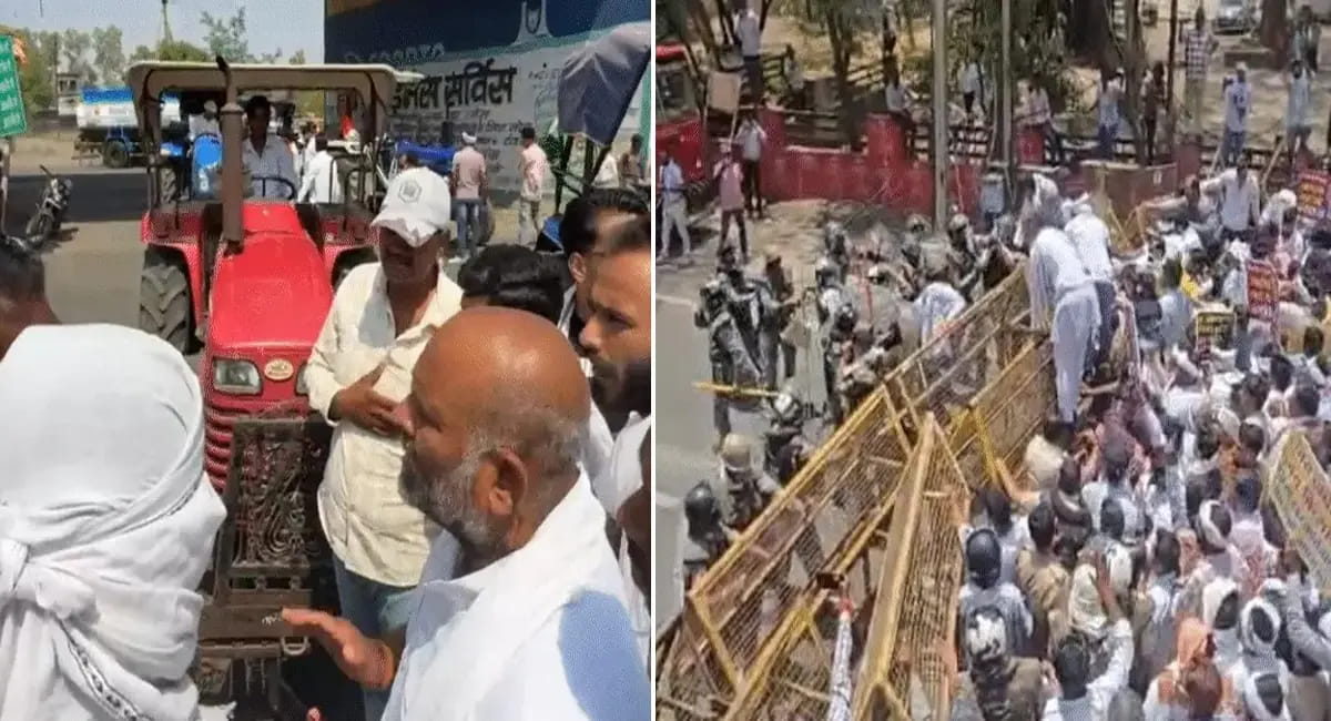 किसान कांग्रेस अध्यक्ष के जिलाबदर के विरोध में बवाल, पुलिस और कांग्रेस कार्यकर्ताओं में झड़प