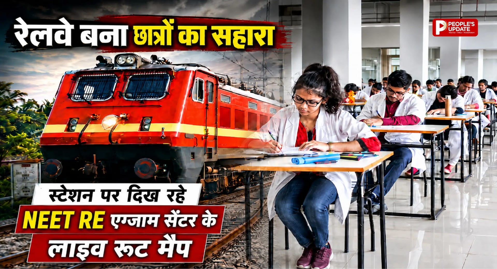 NEET Re-Exam के लिए रेलवे का बड़ा इंतजाम: रायपुर-दुर्ग स्टेशन पर TV स्क्रीन से मिलेगी परीक्षा केंद्र की जानकारी