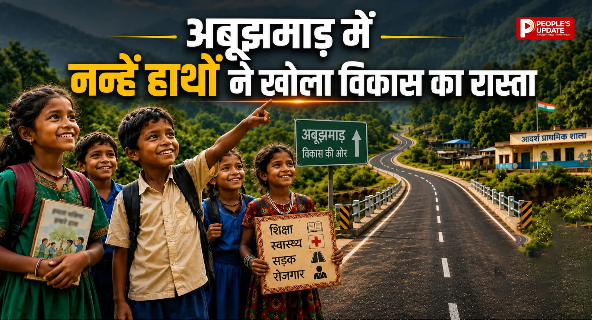अबूझमाड़ में विकास की नई सुबह, नन्हीं बच्चियों ने किया पुल का उद्घाटन, 2000 बच्चे लौटे स्कूल