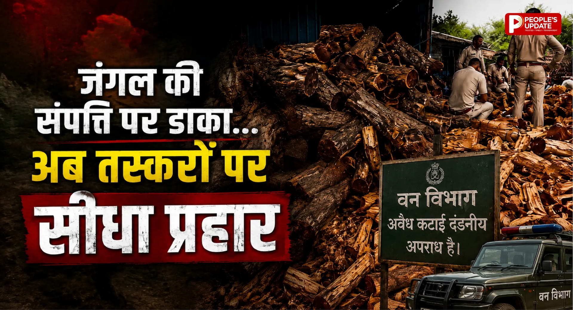 खैर लकड़ी तस्करों पर वन विभाग का बड़ी कार्रवाई गोदाम सील, दो ट्रकों से ज्यादा लकड़ी जब्त
