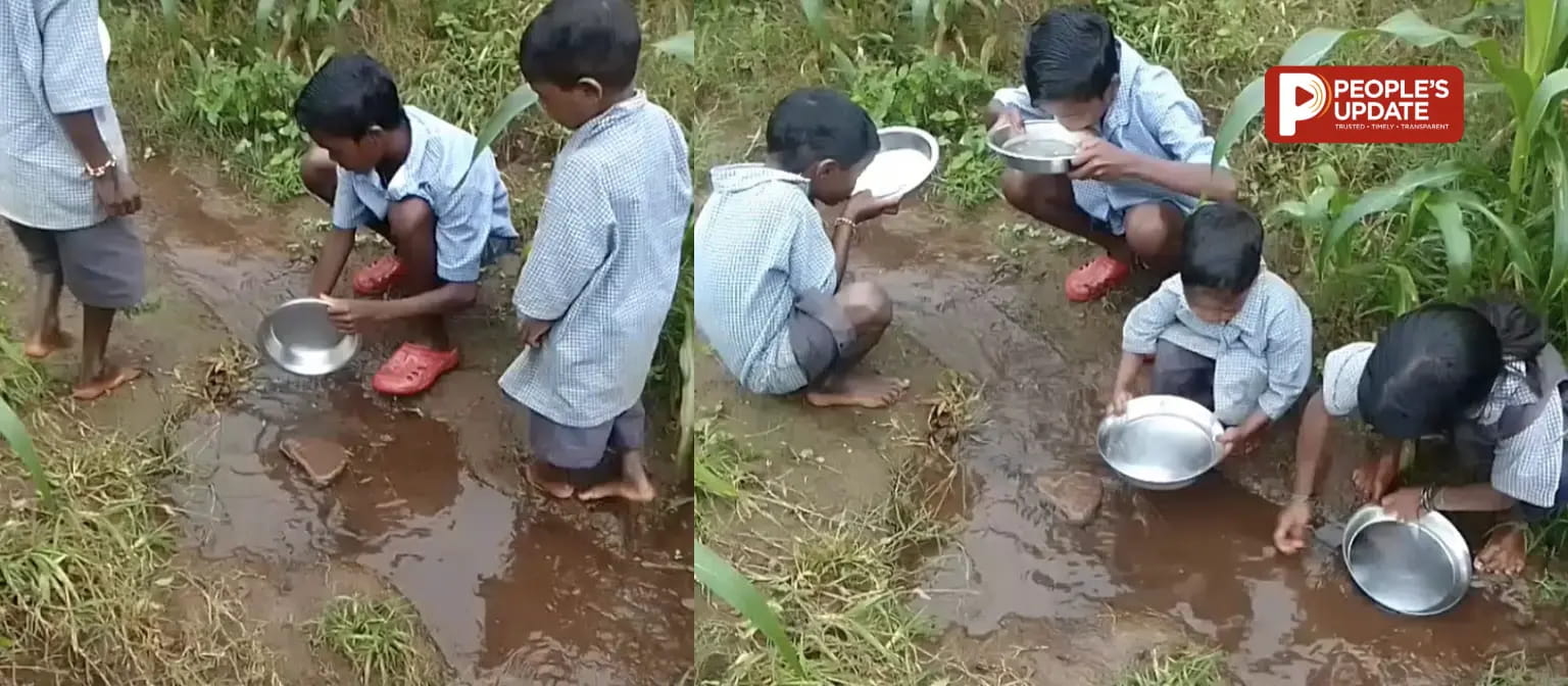 CM के गृह जिले में विकास की खुली पोल, खेत-नाले का गंदा पानी पी रहे सरकारी स्कूल के मासूम
