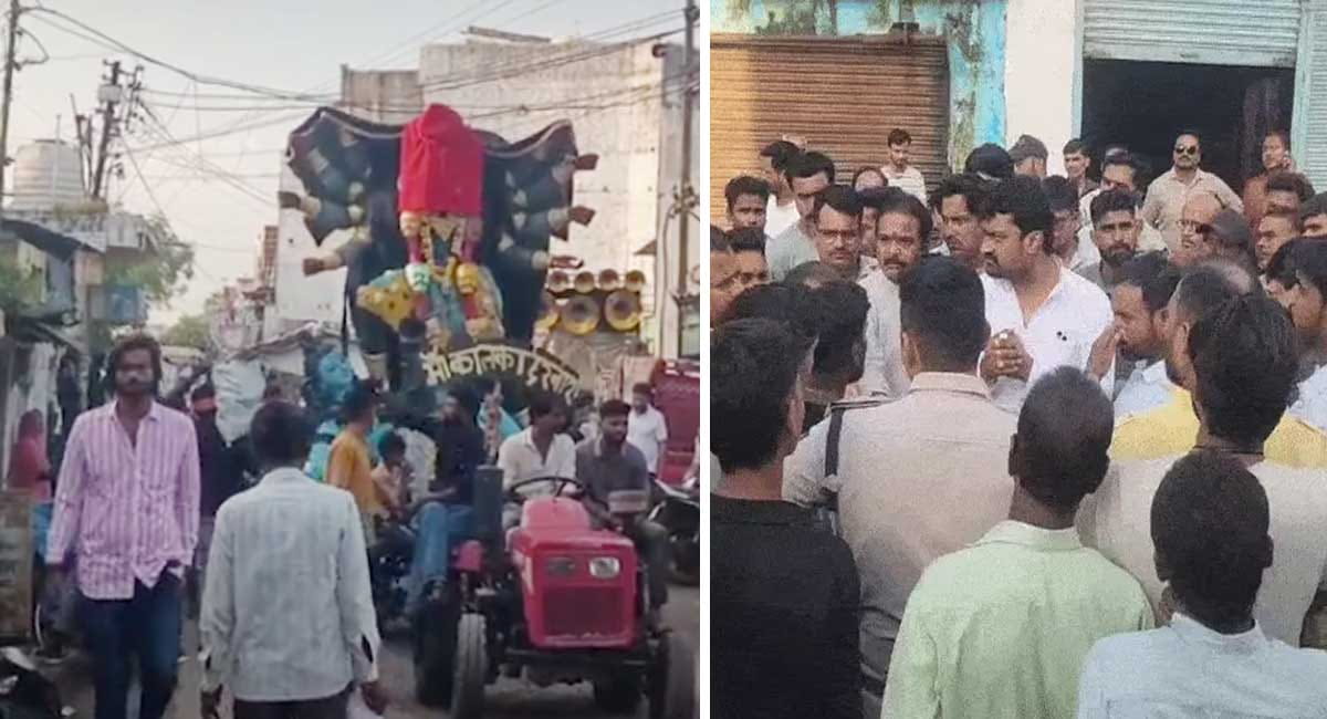 विदिशा में झांकी पर पथराव, मां काली की प्रतिमा टूटी, लोगों में गुस्सा फूटा, इलाके में तनाव