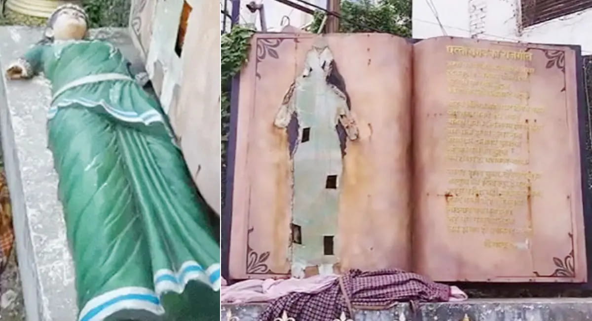 छत्तीसगढ़ महतारी की मूर्ति तोड़ी, VIP चौक पर तनाव, क्रांति सेना का हंगामा, पुलिस ने की FIR दर्ज