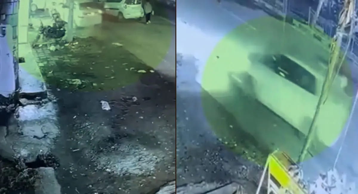 यमुनानगर के रेलवे रोड पर पुलिस लोगो लगी कार का तांडव, कई वाहनों को रौंदा