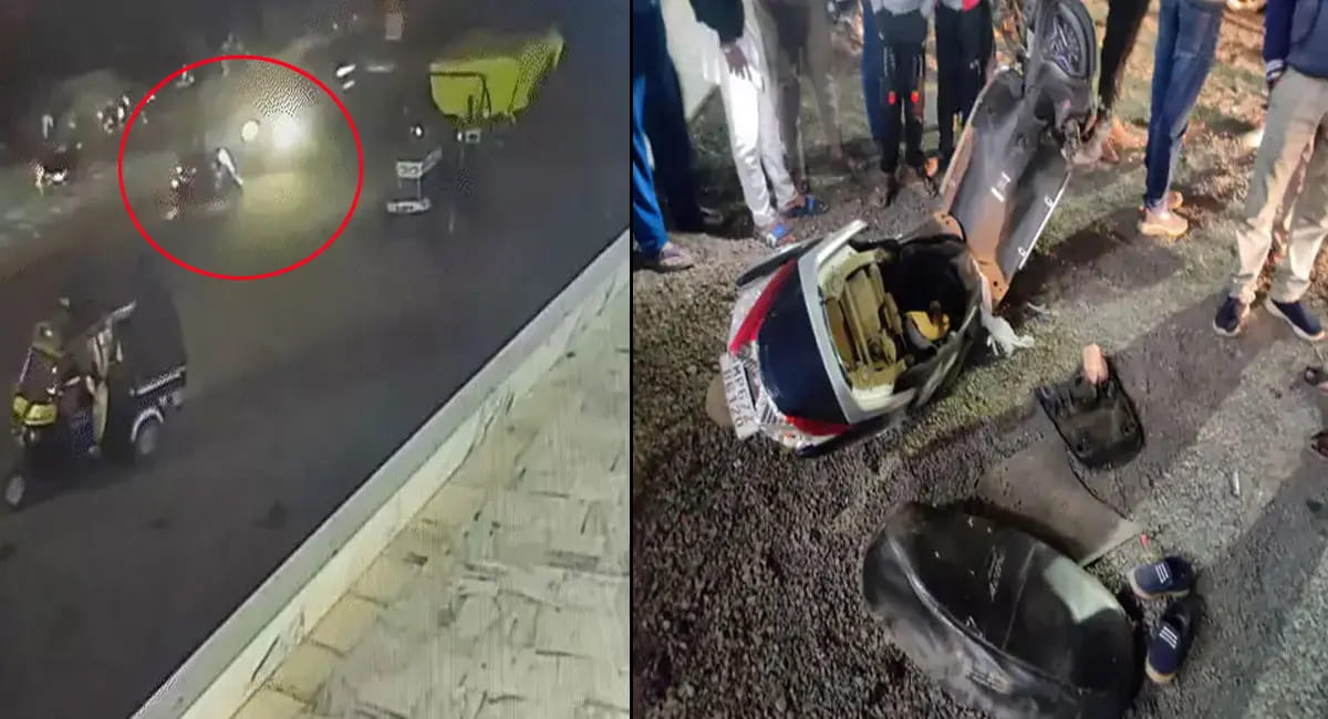 स्कूटी सवार युवक की मौत, पत्नी-बेटी घायल