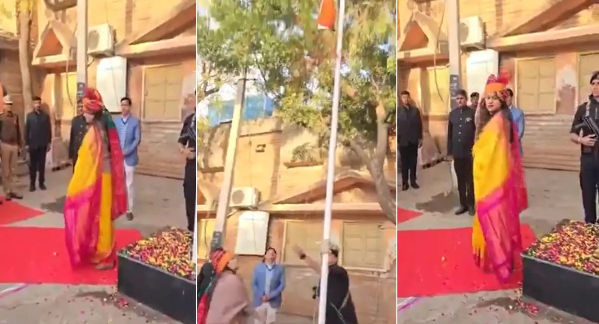 बाड़मेर की जिला कलेक्टर फिर चर्चा में, झंडारोहण के बाद उल्दी दिशा में ली सलामी
