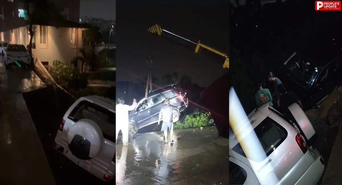 People's Exclusive: कोलार में ‘महाहादसे’ का खतरा! 8 मंजिला इमारत के पास पहुंचा पानी, गाड़ियां जमीन में समाईं