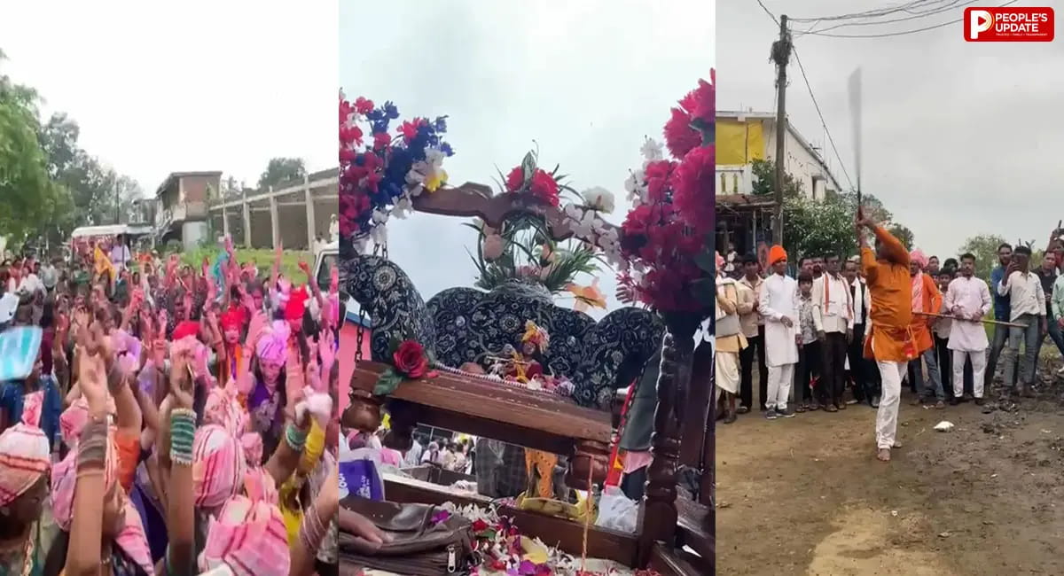 घंसौर के केदारपुर में निकली भव्य विमान शोभायात्रा, अखाड़ों के करतब और झांकियों ने जीता दिल