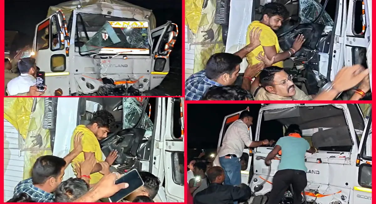 इंदौर के बिचौली हप्सी ब्रिज पर देर रात भीषण हादसा… सीमेंट से भरा ट्रक खड़े वाहन में घुसा, चालक फंसा