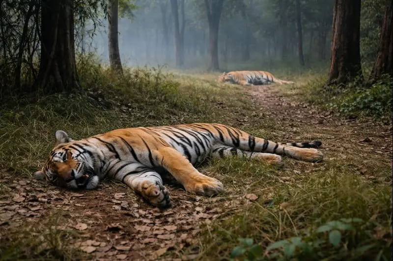 शहडोल के जंगल में सनसनी, एक साथ दो बाघों की मौत, घेराबंदी कर पूरा इलाका सील