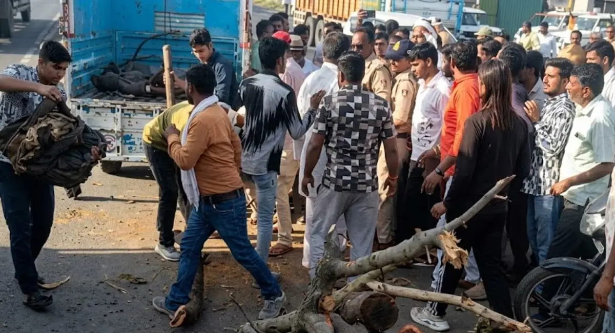 ‘पुलिस’कार बनी वजह, सड़क हादसे ने छीना एक जिंदगी, ग्रामीणों ने किया चक्का जाम