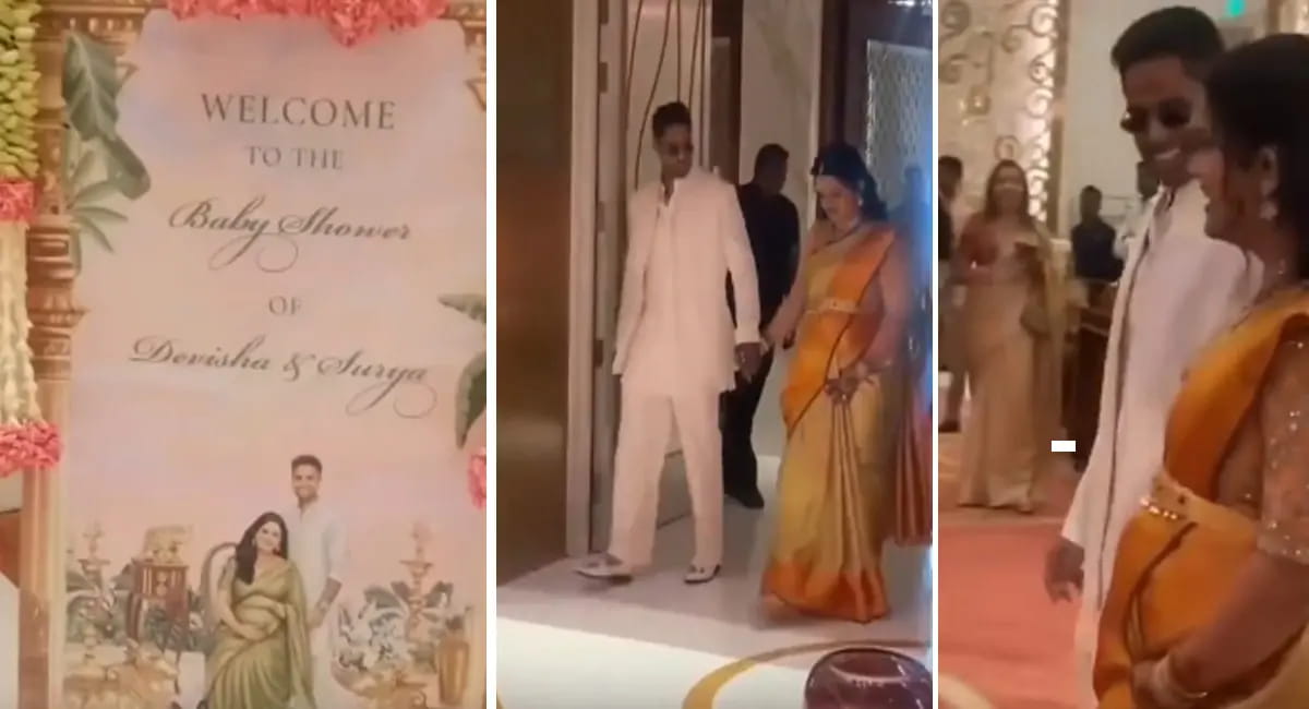 मुंबई में आयोजित किया बेबी शॉवर इवेंट, चश्मा पहन पत्नी संग मारी ग्लैमरेस एंट्री
