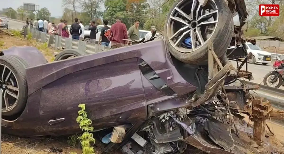 तेज रफ्तार BMW डिवाइडर से टकराई, 2 की मौत, 1 गंभीर घायल, VIDEO VIRAL