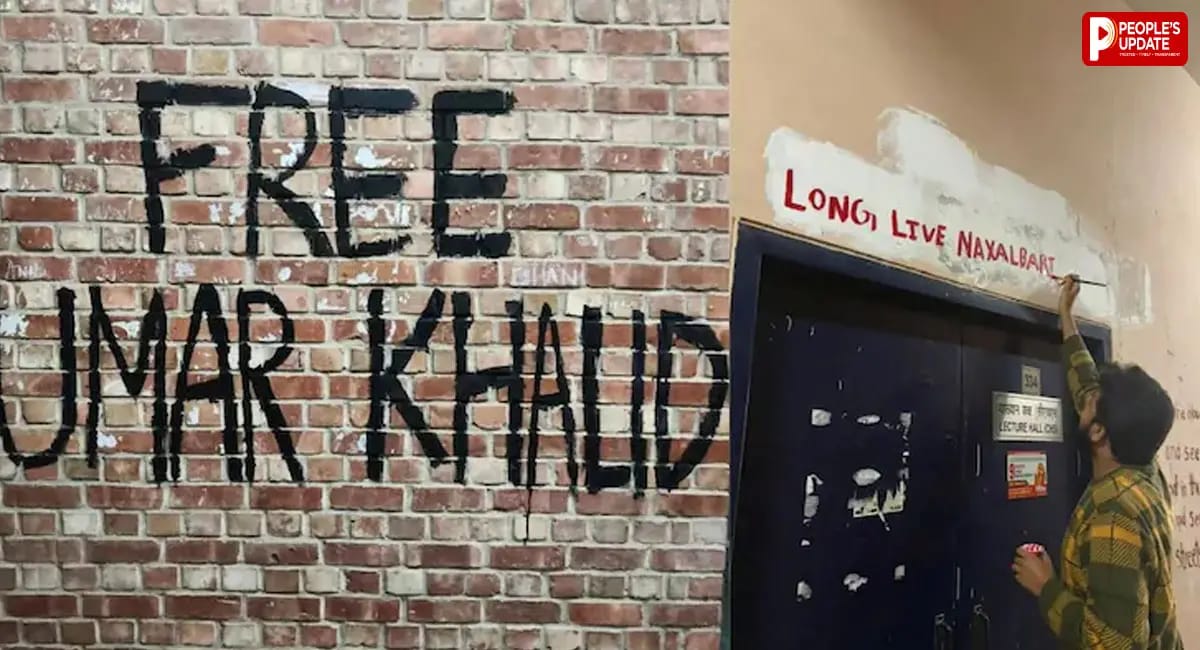 JNU Slogan Controversy:  दीवारों पर ‘Free Umar Khalid’ और ‘Long Live Naxalbari’ के नारे, ABVP ने की कार्रवाई की मांग