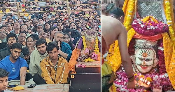 बाबा महाकाल के दरबार पहुंचे भारतीय क्रिकेटर : रवि बिश्नोई, तिलक वर्मा, वाशिंगटन सुंदर और जितेश शर्मा भस्म आरती में हुए शामिल