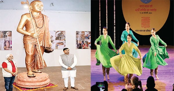 भगवान रामपुरे के शिल्प, कुमुदिनी लाखिया के एब्स्ट्रैक्ट कथक से समारोह का आगाज