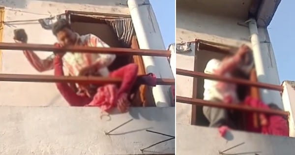 VIDEO : इंदौर में हैवान पति ने पत्नी पर किया जानलेवा हमला, ईंट से सिर पर किए कई वार, बालकनी से फेंकने की कोशिश...