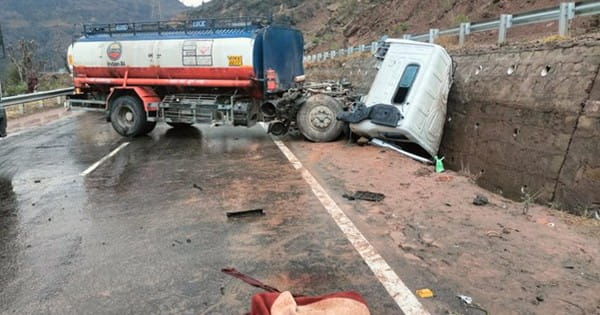 जम्मू-कश्मीर के उधमपुर में NH हाइवे पर बड़ा हादसा, पहाड़ी से टकराया टैंकर; एक की मौत